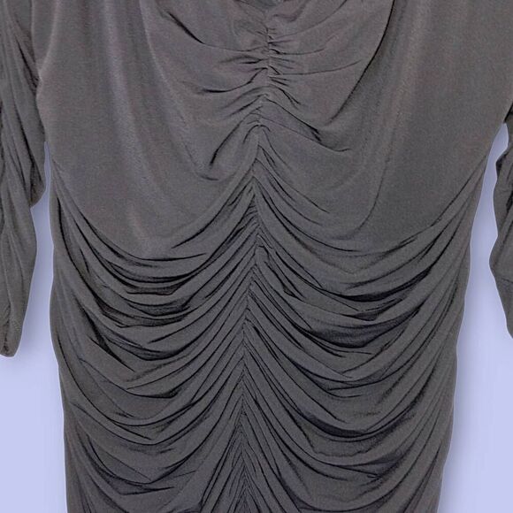Eloquii Black Maxi Dress 3/4 Sleeve‎ Ruched Stretch Jersey Scoop Bodycon Sz 20 - Picture 7 of 11